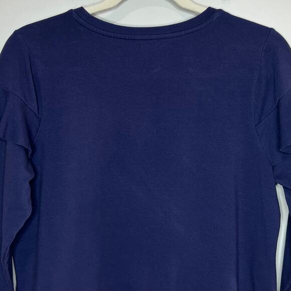 Lane Bryant  Navy Blue and Plaid Layer Shirt Size 14/16 Ruffle Sleeve - Picture 6 of 8